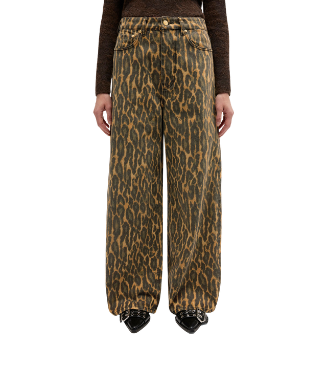 Jeans mit Leoparden-Print