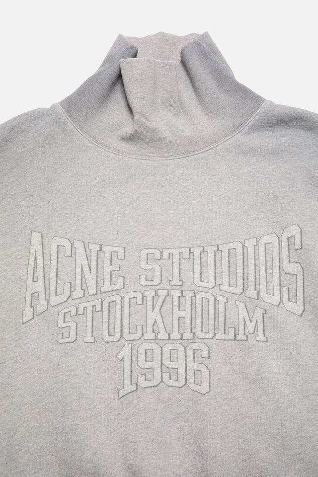 Fleece-Sweatshirt mit Trichterkragen und Logo