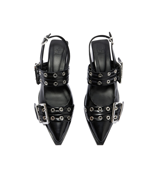 Feminine Buckle Kitten Heel Box Oleatex