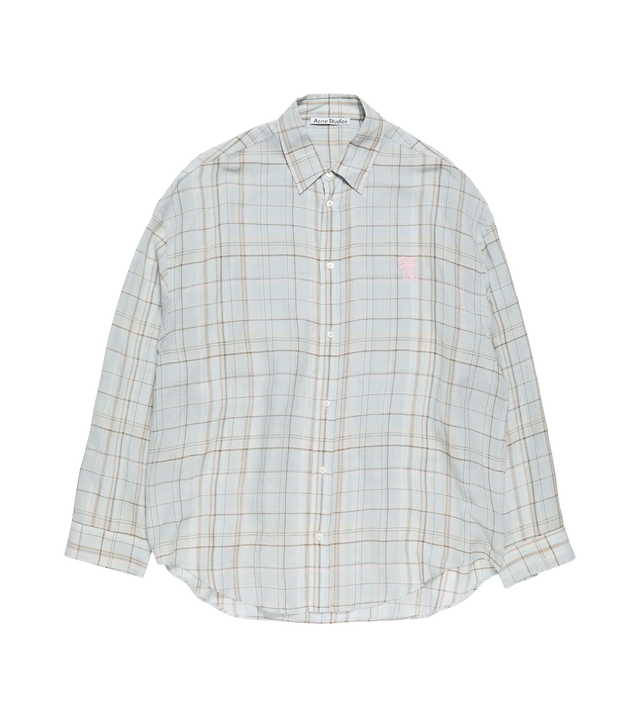 Kariertes Leinenhemd mit Knöpfen