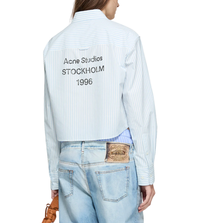Cropped-Bluse mit Streifen