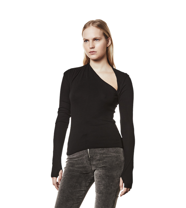Longsleeve mit asymmetrischem Ausschnitt