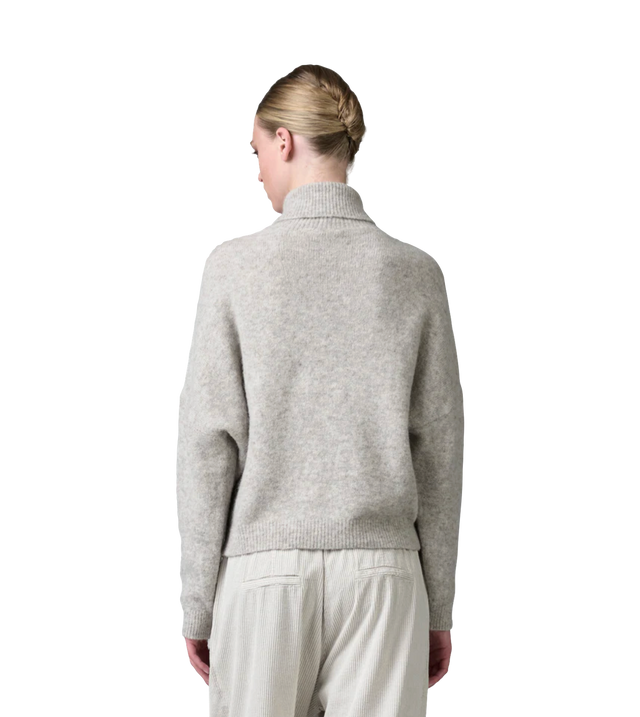 Rollkragenstrickpullover aus Alpaka und Wolle