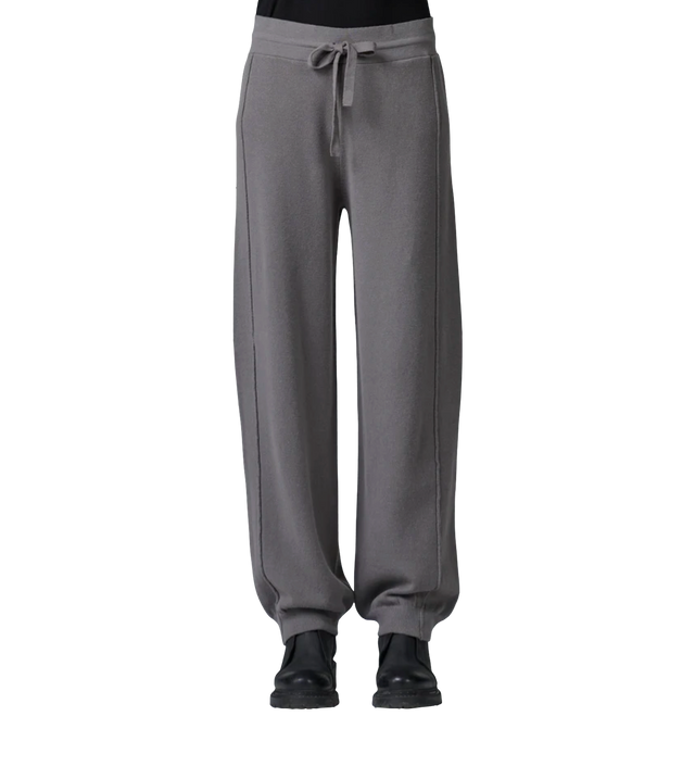 Satinierte hose aus strick aus viskose und wolle