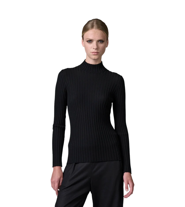 Unterzieher aus Strick mit Stehbundkragen aus extrafeiner Wolle