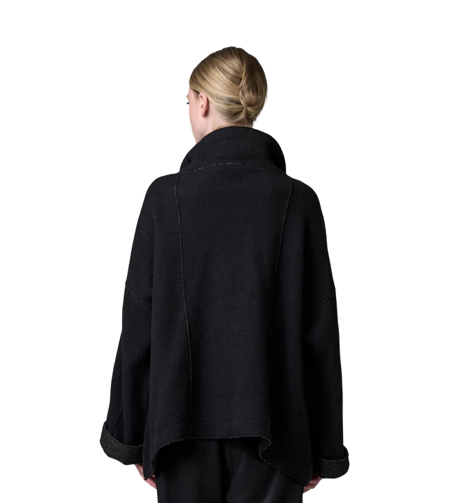 Ausgestellte Oversize-Wendejacke mit Fischgrätmuster