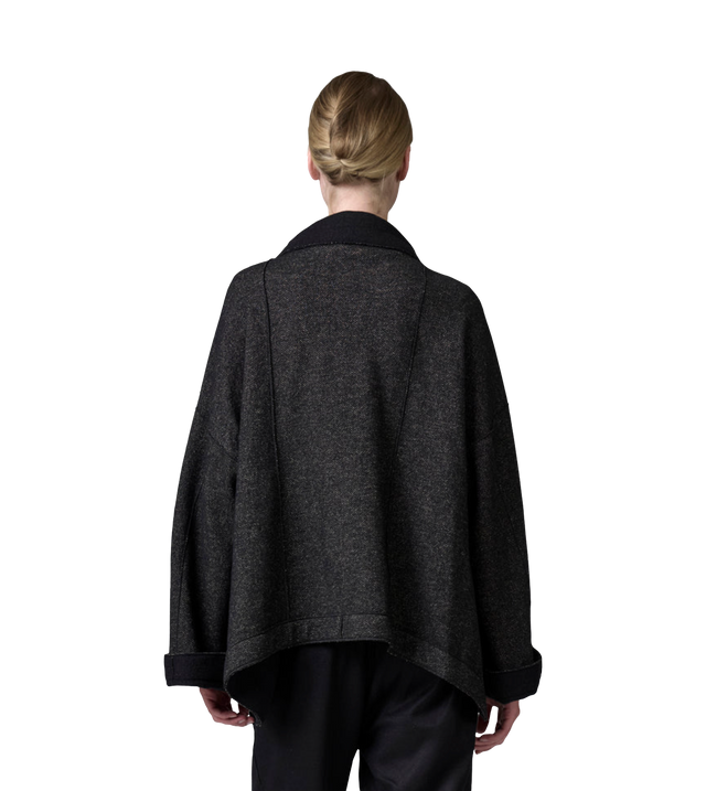 Ausgestellte Oversize-Wendejacke mit Fischgrätmuster