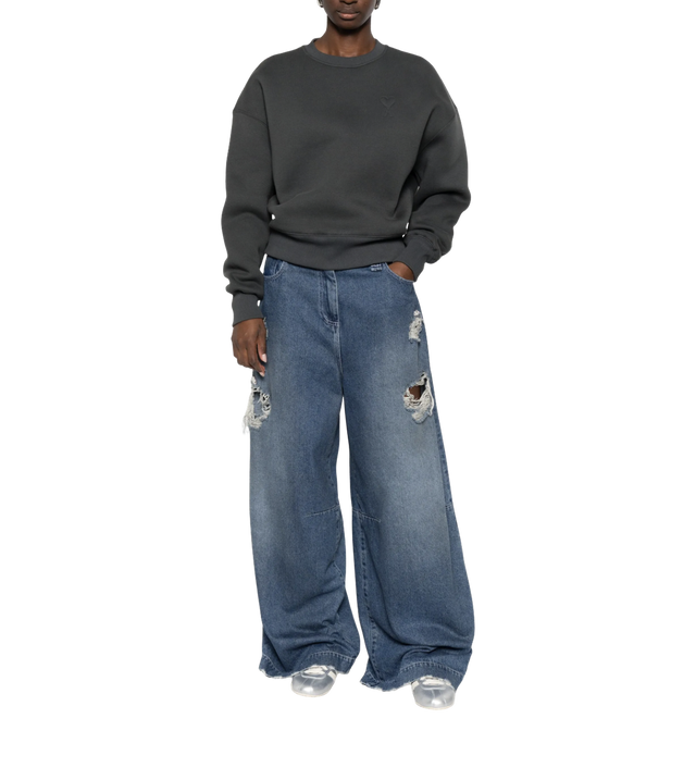 Ami De Coeur Fleece-Sweatshirt mit Logo-Stick