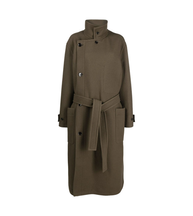 Einreihiger Mantel mit Gürtel