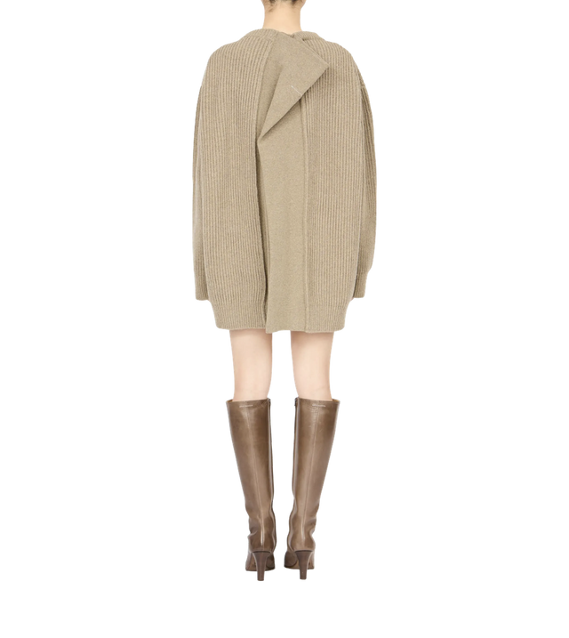 Geripptes Minikleid mit rundem Ausschnitt