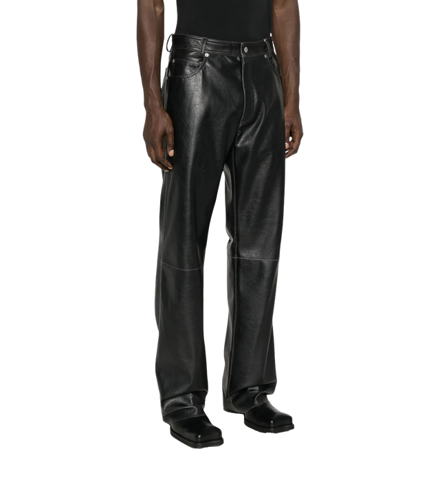 Gerade Five-Pocket-Hose mit Leder-Effekt