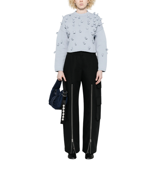 Pullover mit strukturiertem Pompon