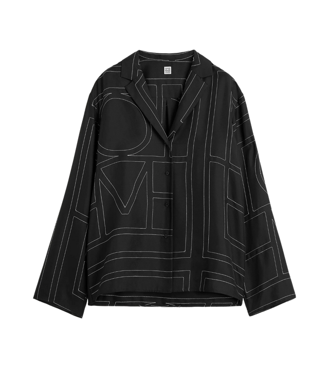 Monogram Silk Pj Top