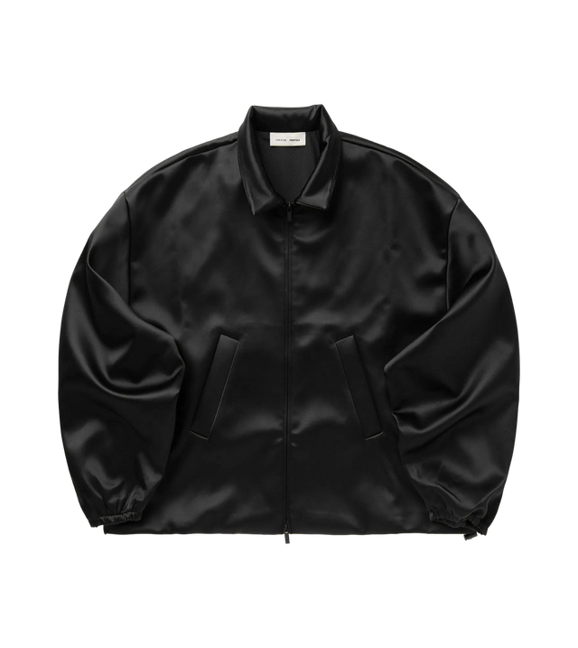Bonded Satin Zip-Up Bomber