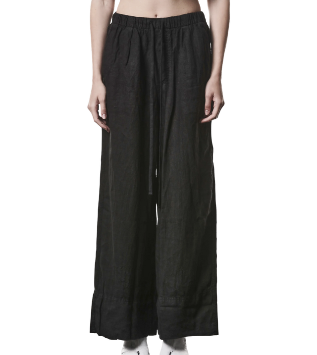 Cropped Wide-Leg-Leinenhose