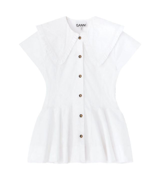 Kurzes Rüschenhemd aus Baumwolle