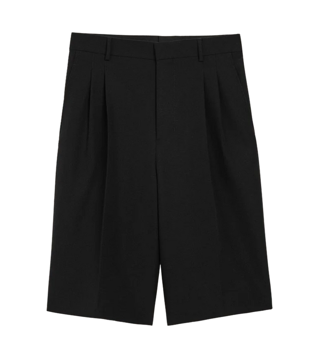 Bermudashorts mit hoher Taille und zwei Falten