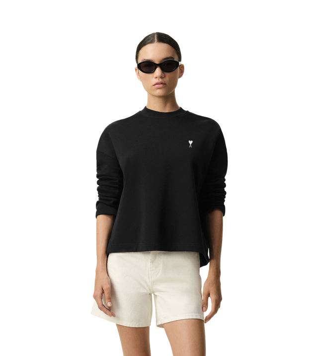 GekĂĽrztes Ami de Coeur Sweatshirt aus Baumwollfleece