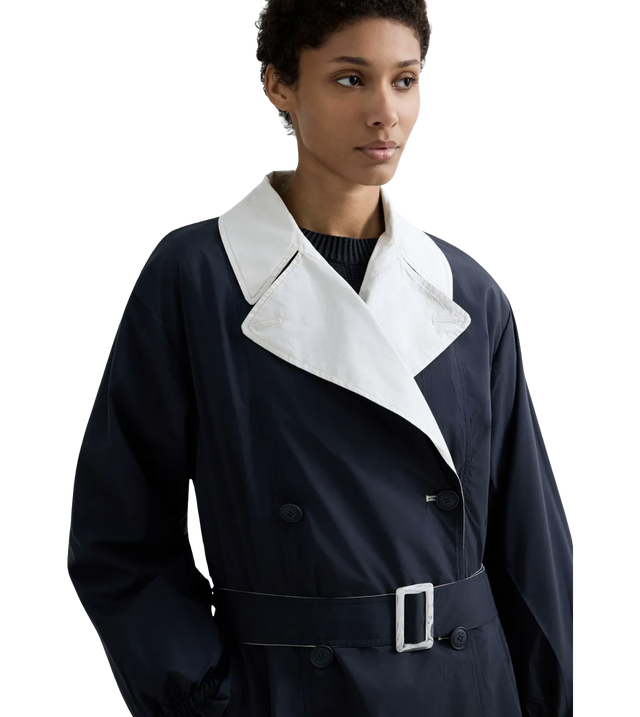 lange Wendejacke im Trenchcoat-Stil