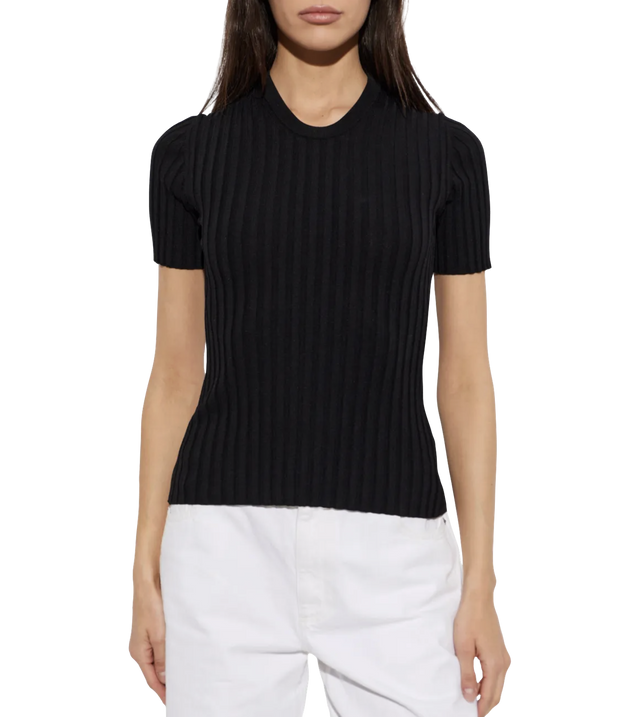 Ribbed-knit T-shirt