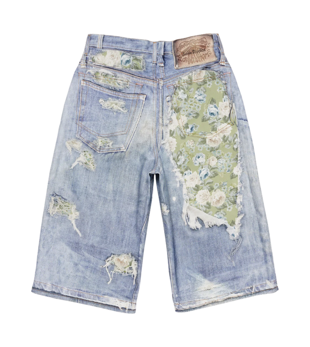 Trompe-l’œil denim Shorts