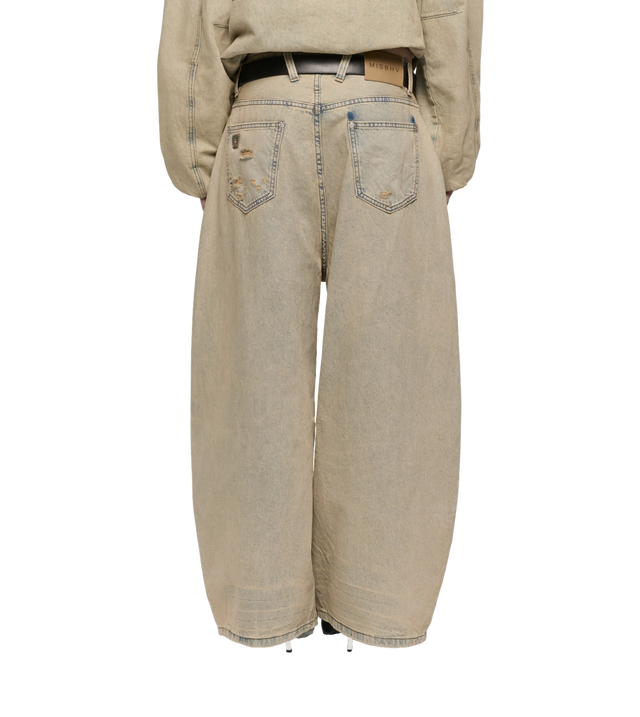 Sand Washed Balloon Denim Hose