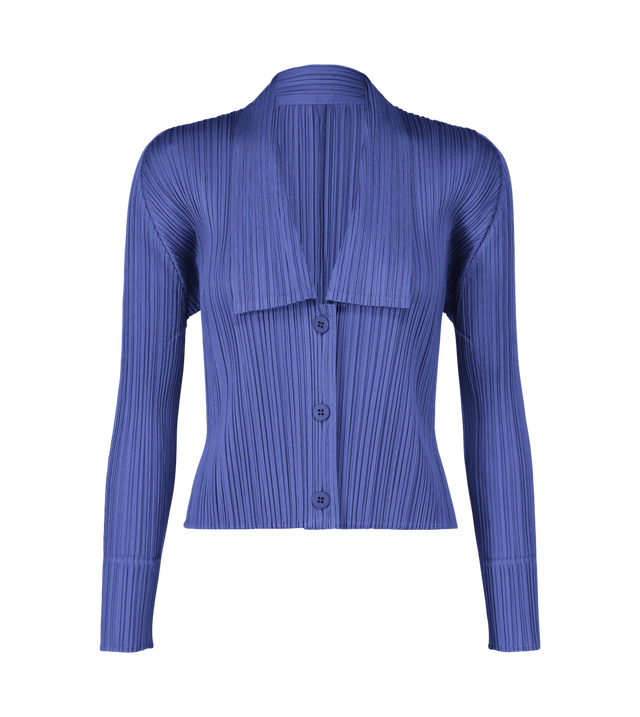 Plissierte Jacke mit Knopfverschluss