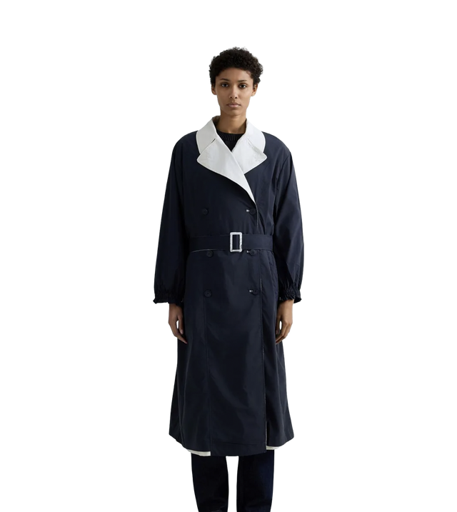 lange Wendejacke im Trenchcoat-Stil