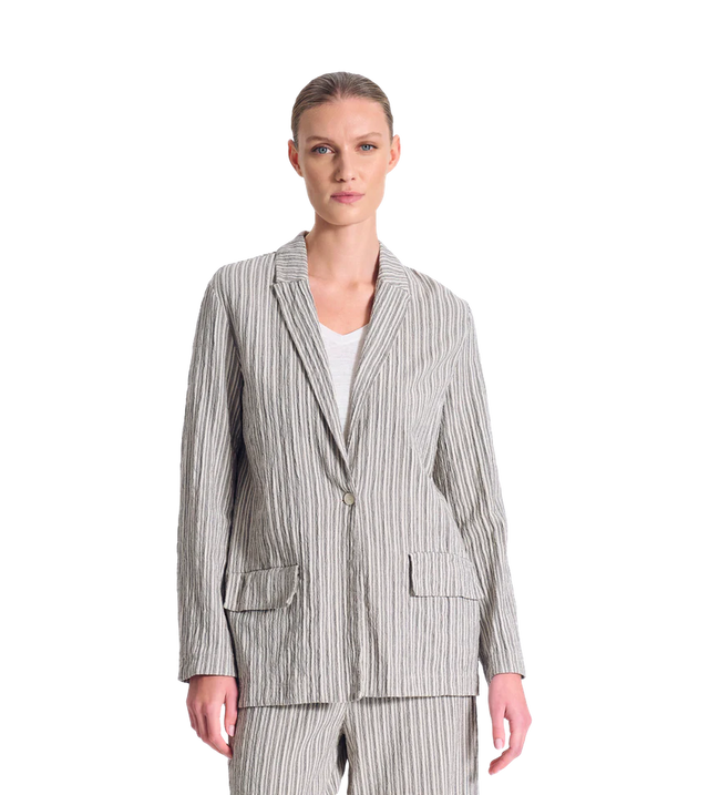 Blazer mit gaufriertem Streifenmuster