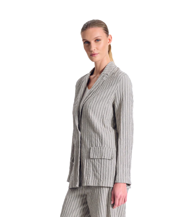 Blazer mit gaufriertem Streifenmuster