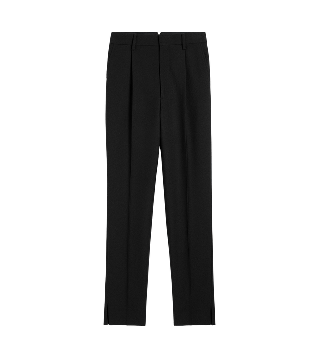 High-waisted cigarette trousers in soft wool gabardine