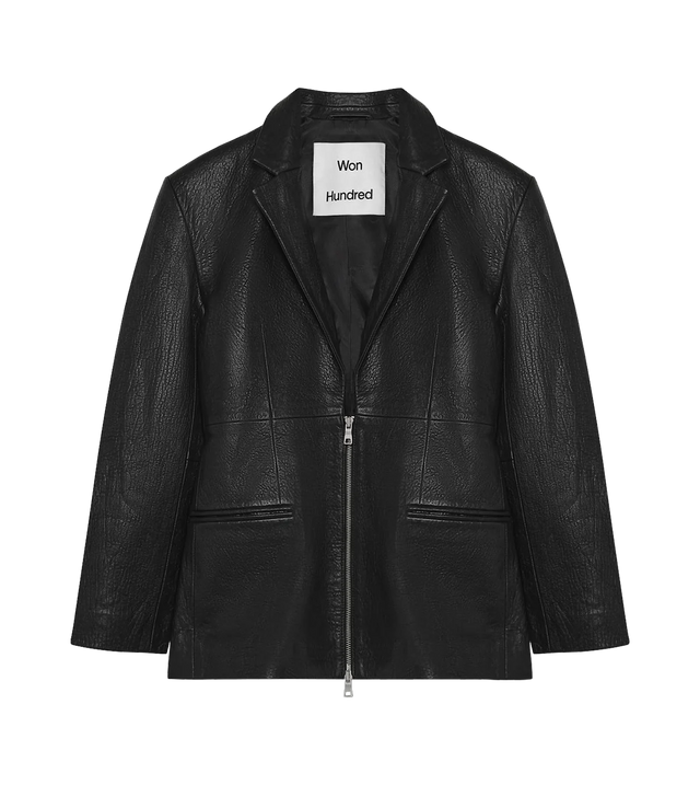 Florina Zip Leather Blazer