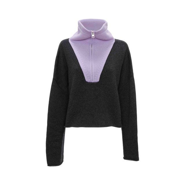 Pullover mit Stehkragen und Reißverschluss