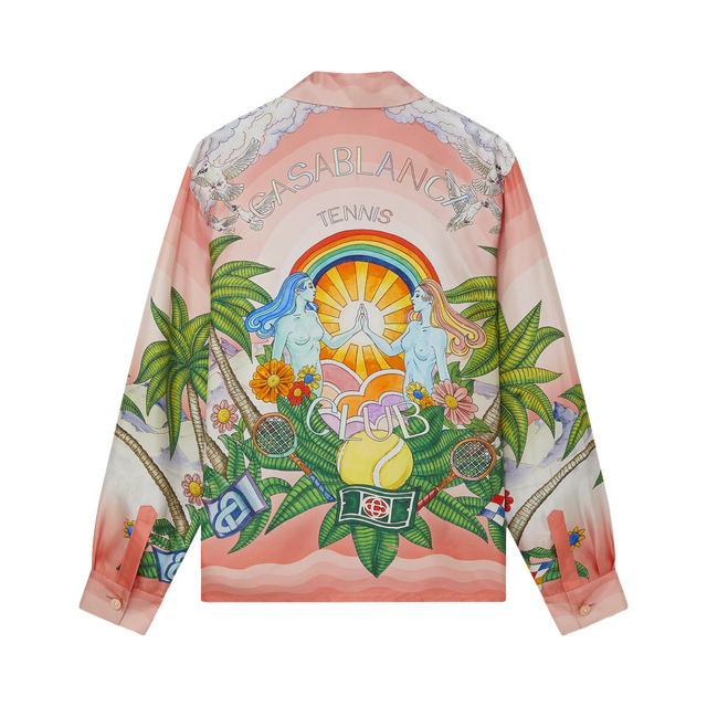 Cuban Collar Langarm Hemd