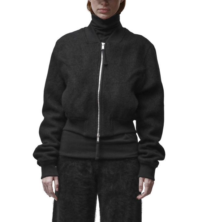 Bomberjacke aus Wolle mit Stehkragen