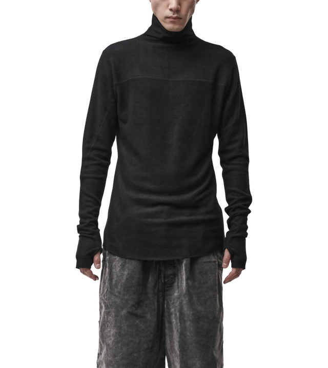 Rollkragen-Langarmshirt mit angerauter Oberfläche
