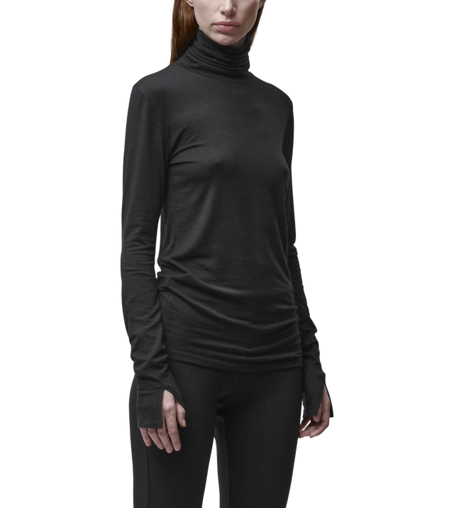 Langarmshirt mit hohem Kragen