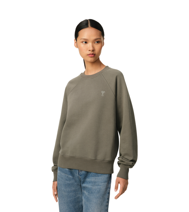 Boxy sweatshirt with tonal Ami De Coeur logo