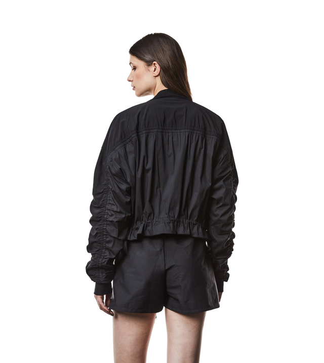Bomber jacket with ruffled details