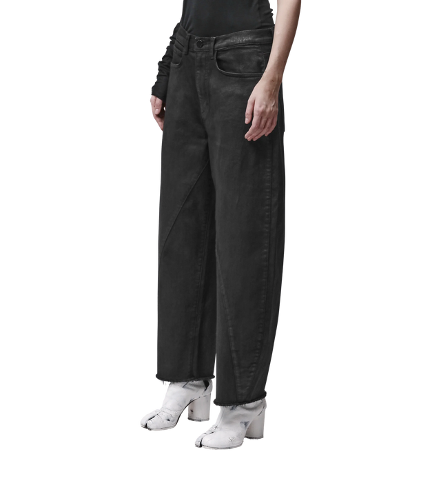 Beschichtete Hose mit weitem Bein