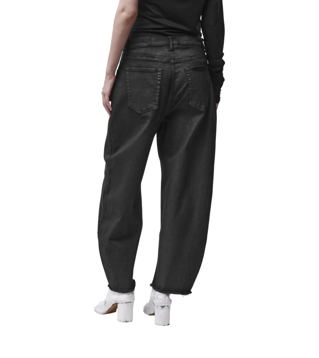 Beschichtete Hose mit weitem Bein