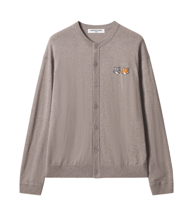 Cardigan mit doppeltem Fuchskopf-Aufnäher
