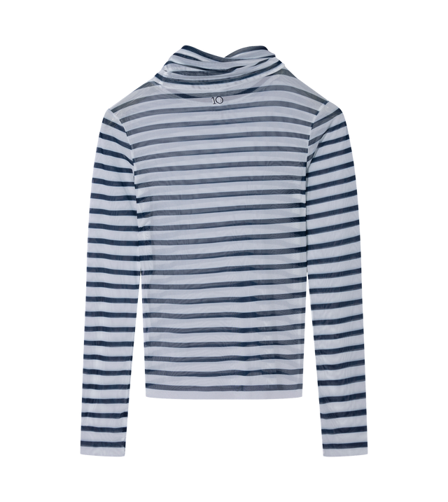 Mesh-Langarmshirt mit Streifen