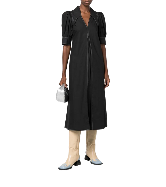 Maxi Kleid mit Puffärmeln
