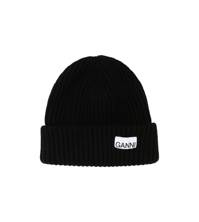 Gerippte Beanie mit Logo-Patch