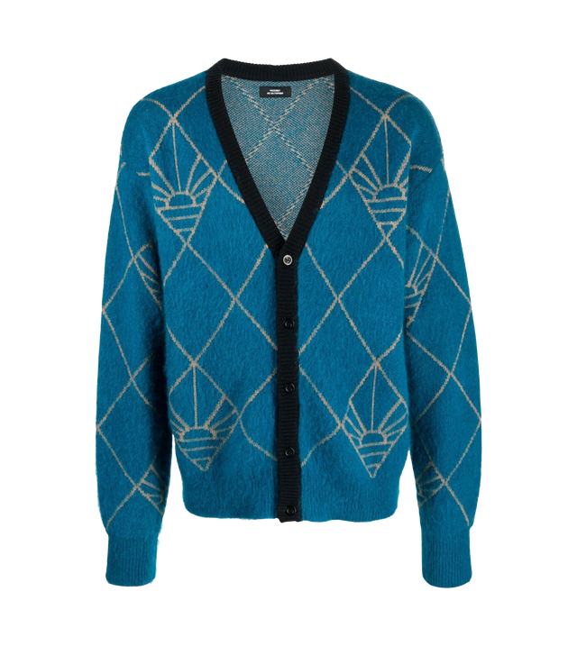 Cardigan mit Monogramm-Print