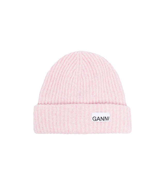 Gerippte Beanie mit Logo-Patch