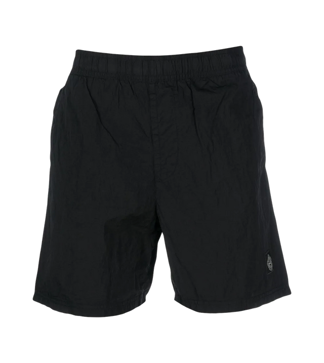 Schwarze Shorts mit Kompass-Motiv