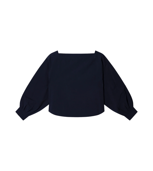 Bluse aus Popeline mit U-Boot-Ausschnitt