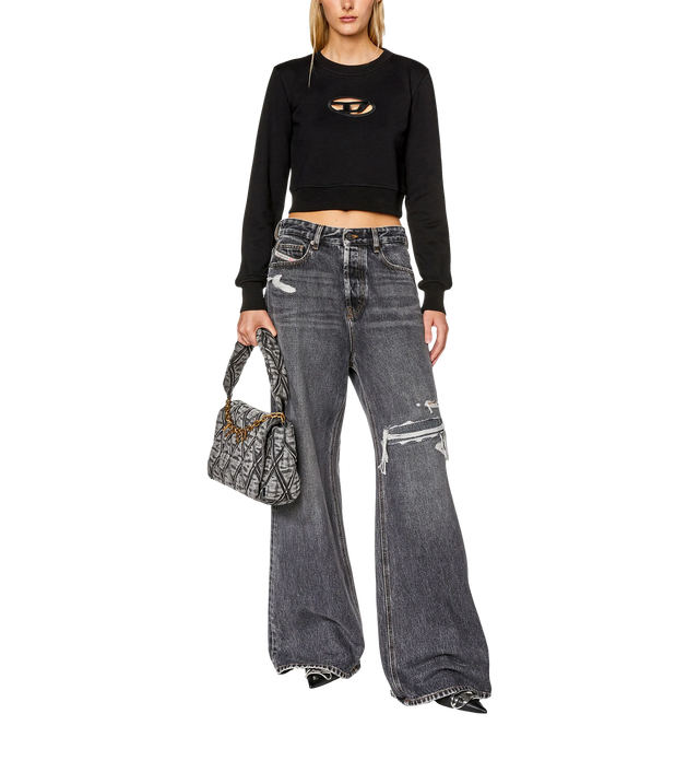 Cropped-Sweatshirt mit Cut-Out